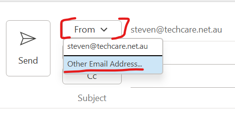 Outlook - New Email - Other Email Address